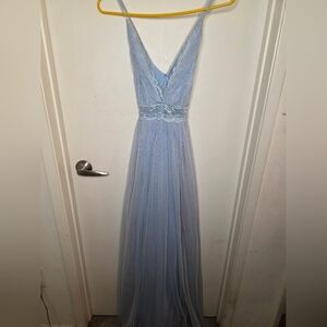 Windsor Light Blue Lace Waist Maxi Dress Size XS